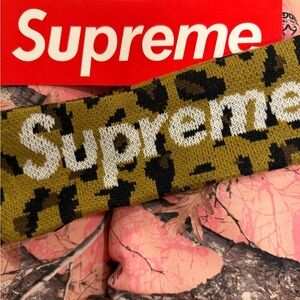 Supreme x New Era Big Logo Leopard Print Headband (FW18)